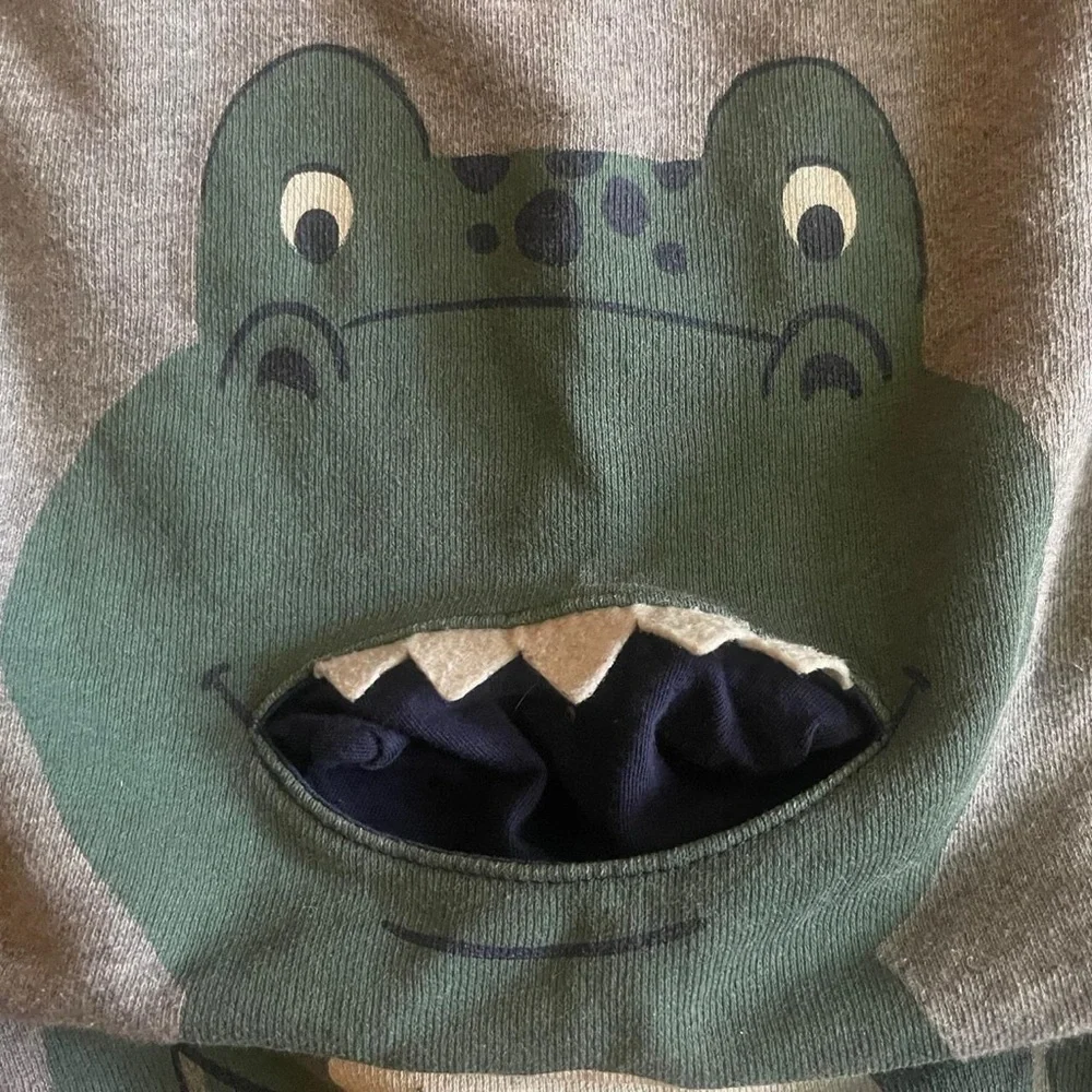Carter's Gray Sweatshirt with Green Dinosaur Design